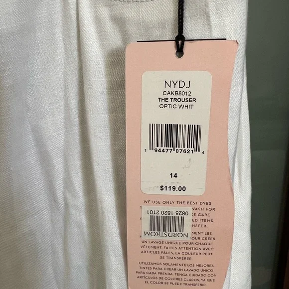 NYDJ White Linen Trousers - Women's 14 NWT - Picture 2 of 8